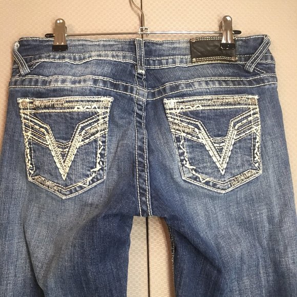 Vigoss The Chelsea Jeans Size 30x33 Boot Cut Embellished Denim Low Rise - Picture 7 of 12